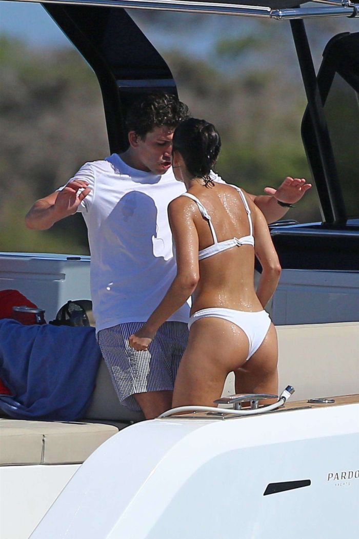 Maria Pedraza In A White Bikini On A Yacht In Formentera