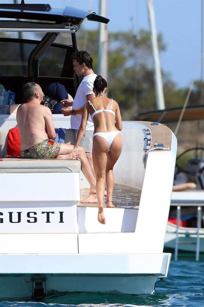 Maria Pedraza In A White Bikini On A Yacht In Formentera