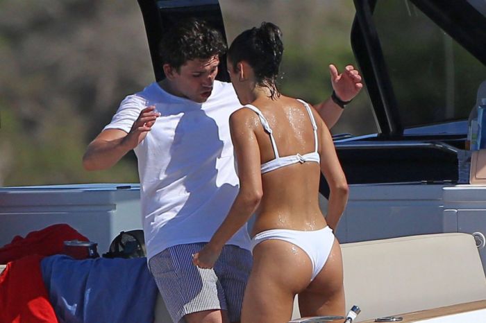 Maria Pedraza In A White Bikini On A Yacht In Formentera