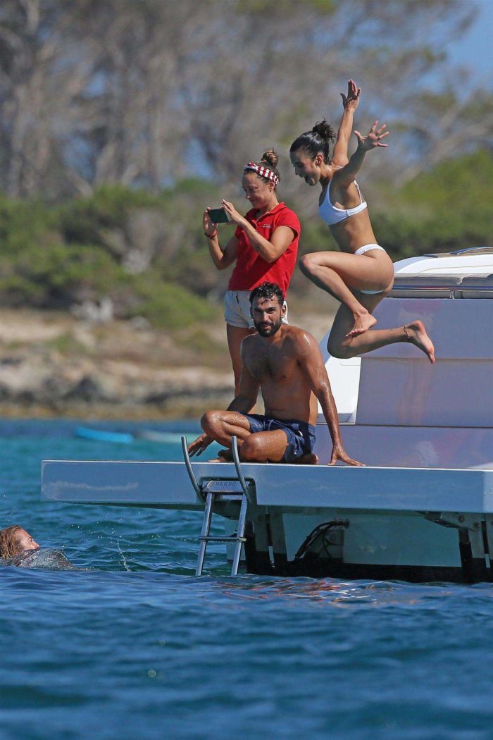 Maria Pedraza In A White Bikini On A Yacht In Formentera