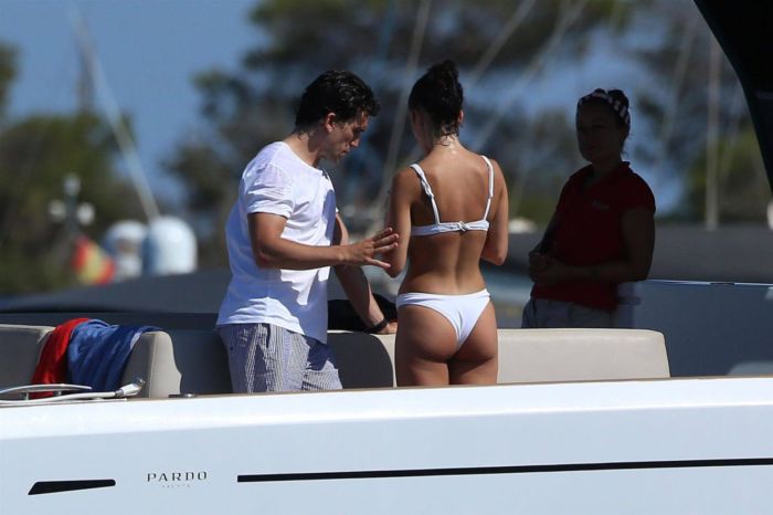 Maria Pedraza In A White Bikini On A Yacht In Formentera