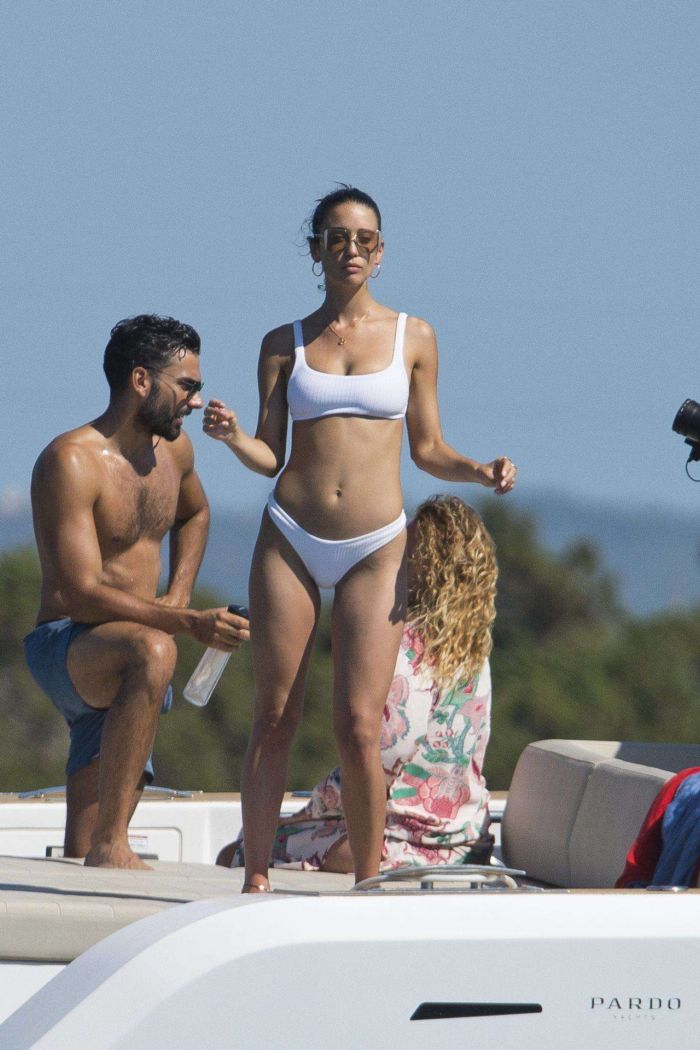 Maria Pedraza In A White Bikini On A Yacht In Formentera