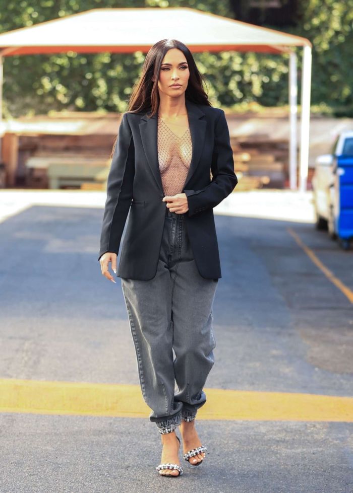 Megan Fox In An Open Blazer For A Photoshoot In Los Angeles
