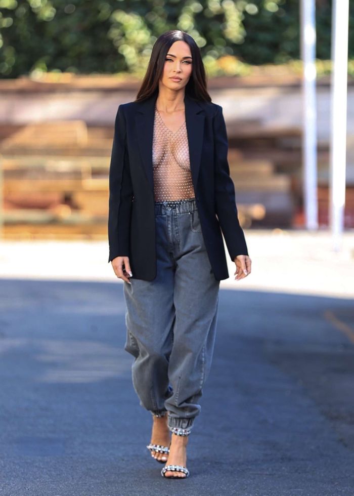 Megan Fox In An Open Blazer For A Photoshoot In Los Angeles