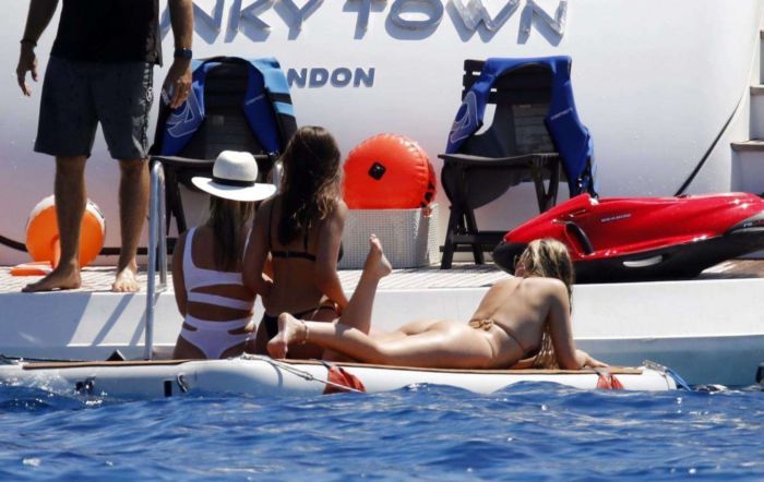 Perrie Edwards Surfing In Bikini At The Sea In Ibiza