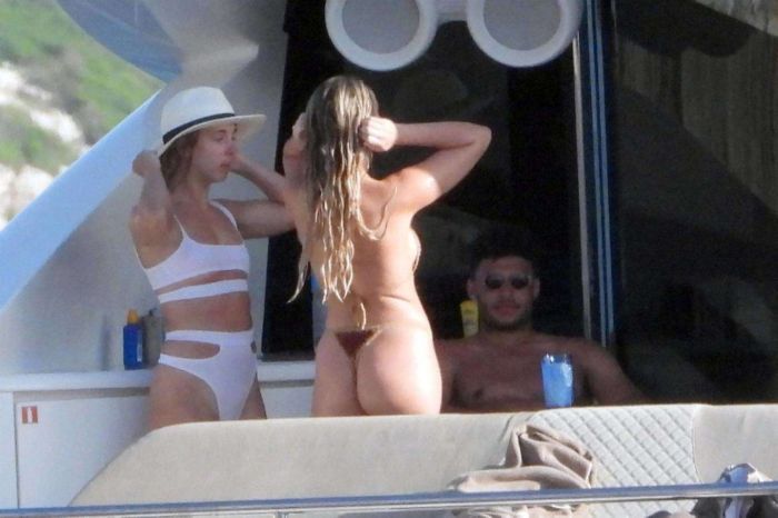 Perrie Edwards Surfing In Bikini At The Sea In Ibiza
