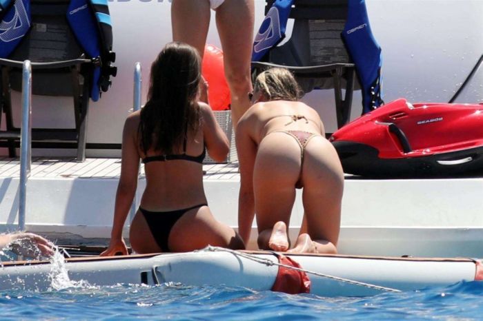 Perrie Edwards Surfing In Bikini At The Sea In Ibiza