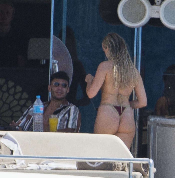 Perrie Edwards Surfing In Bikini At The Sea In Ibiza