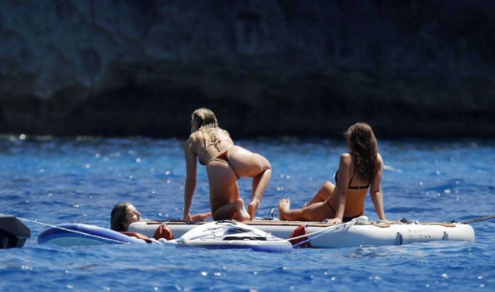 Perrie Edwards Surfing In Bikini At The Sea In Ibiza