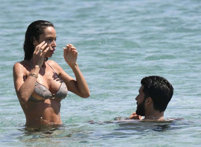 Raffaella Fico Tanning In Bikini At The Beach In Mykonos