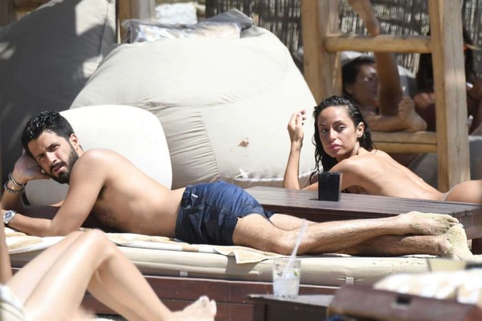 Raffaella Fico Tanning In Bikini At The Beach In Mykonos