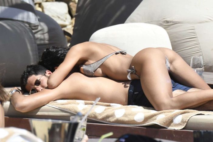 Raffaella Fico Tanning In Bikini At The Beach In Mykonos