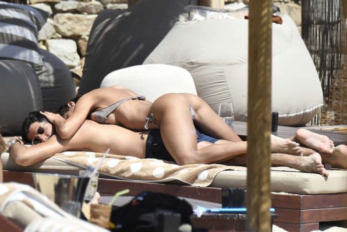 Raffaella Fico Tanning In Bikini At The Beach In Mykonos