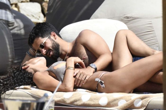 Raffaella Fico Tanning In Bikini At The Beach In Mykonos