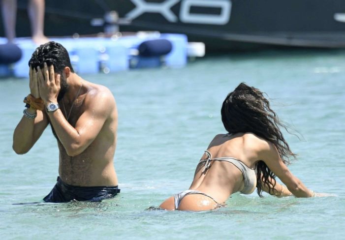 Raffaella Fico Tanning In Bikini At The Beach In Mykonos