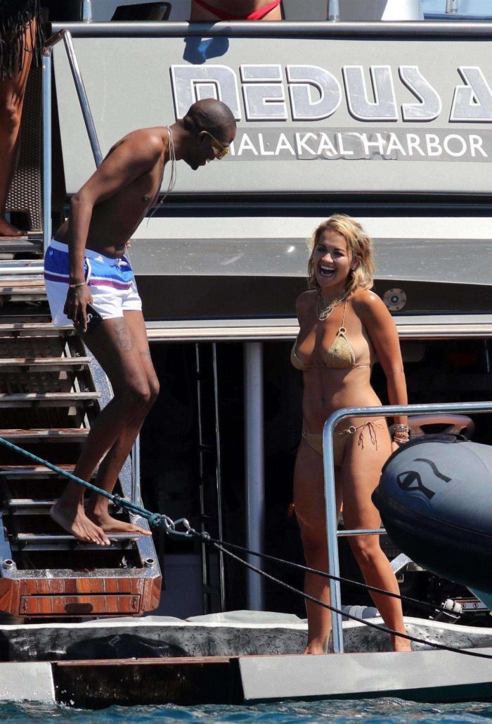 Rita Ora Enjoying Her Day In A Bikini On A Yacht In Ibiza