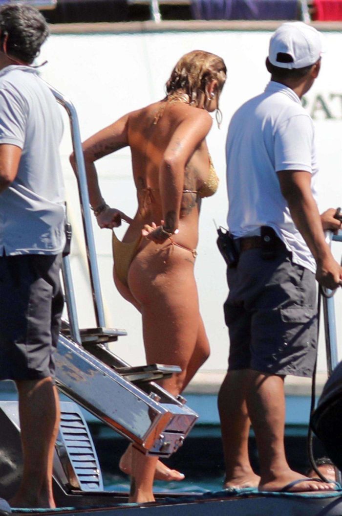 Rita Ora Enjoying Her Day In A Bikini On A Yacht In Ibiza