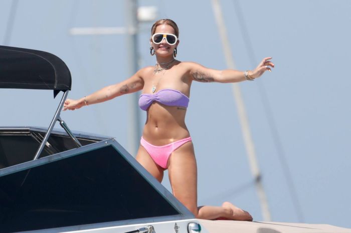 Rita Ora Enjoying In Bikini On A Yacht In Ibiza