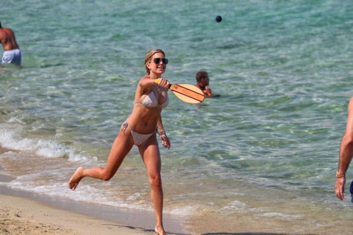 Sylvie Meis Holidaying In Bikini At The Saint Tropez Beach