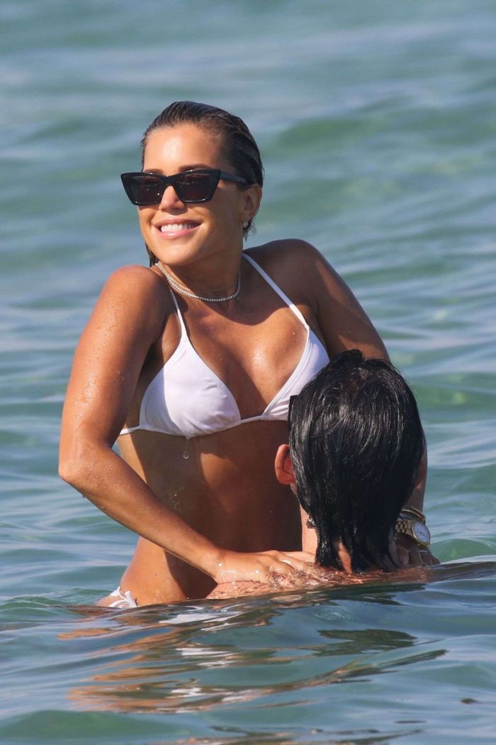Sylvie Meis In White Bikini With Boyfriend Niclas Castello At The Beach In Saint-Tropez